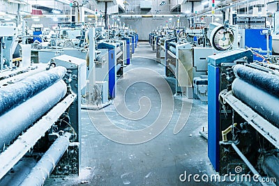 Carding machine for textile mill Stock Photo