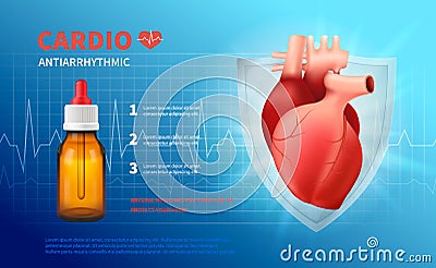 Cardio Anti Arrhythmic Poster Vector Illustration