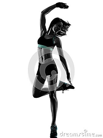 Cardio boxing cross core workout fitness exercise aerobics woman Stock Photo