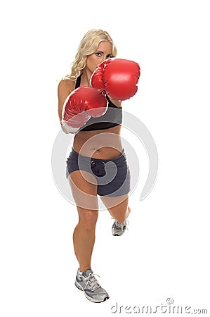 Cardio Boxing Left Jab Stock Photo