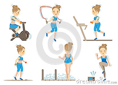 Cardio Exercise Vector Illustration