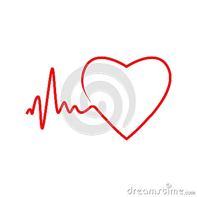 Cardio, heart, heart beat icon. Vector illustration, flat design. Cartoon Illustration