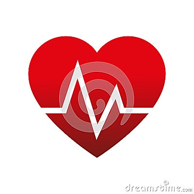 Cardio heart icon Vector Illustration