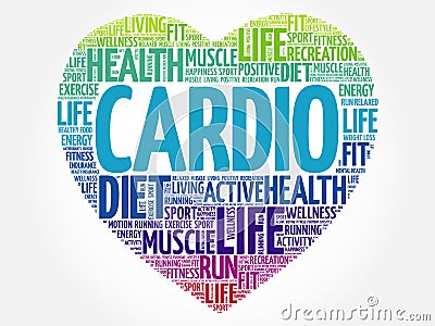 CARDIO heart word cloud Stock Photo