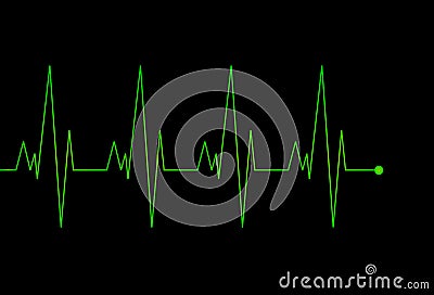 Green cardiogram sign Cartoon Illustration