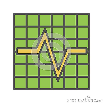 Cardiogram color icon. vector illustration on white background. Vector Illustration