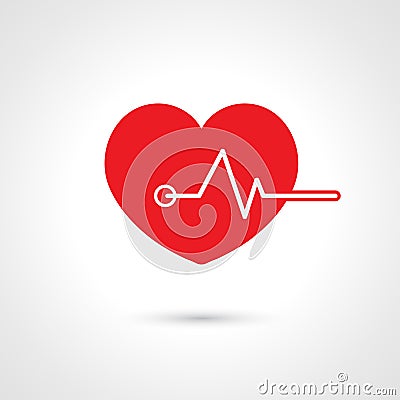 Cardiogram heart icon rhythm, Vector Vector Illustration