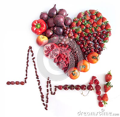 Cardiogram nutrition for the heart Stock Photo