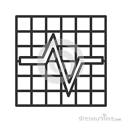 Cardiogram linear icon. Thin line illustration. Vector isolated outline drawing. Vector Illustration