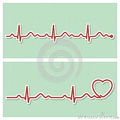 Cardiogram medical banners Vector Illustration