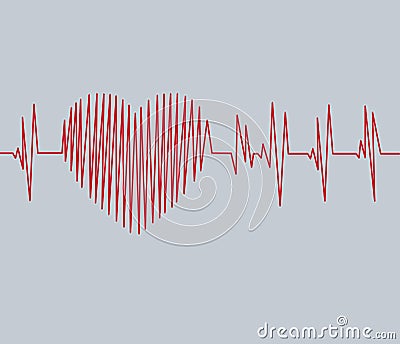 Cardiogram pulse trace and heart concept for cardiovascular medical exam. Stock Photo