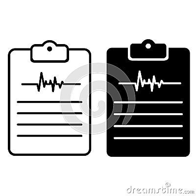 Cardiogram vector icon set, heart diagnosis report vector illustration sign collection. medical symbol. Vector Illustration
