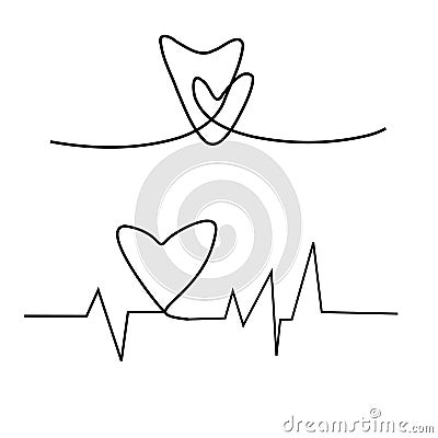 Cardiogram on white background,Cardiogram of love Stock Photo
