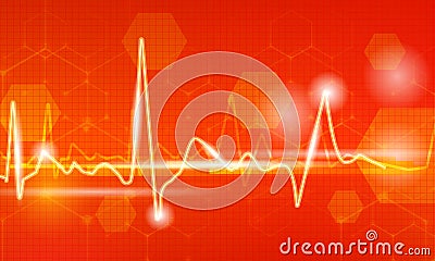 Cardiology background with heartbeat diagram design Vector Illustration