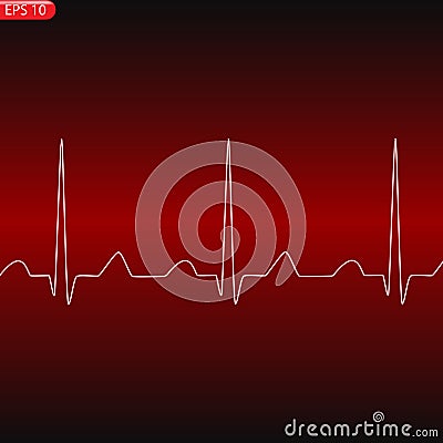 Cardiology concept with pulse rate diagram Vector Illustration