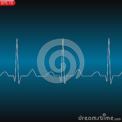 Cardiology concept with pulse rate diagram Vector Illustration