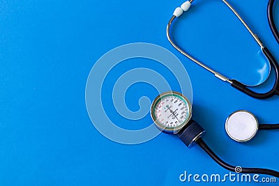 Cardiology test. Medical stethoscope. Medical diagnosis. Survey Stock Photo