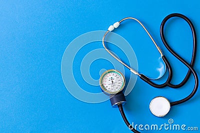 Medicine, health care equipment. Measurement of heartbeat and pressure. Stock Photo