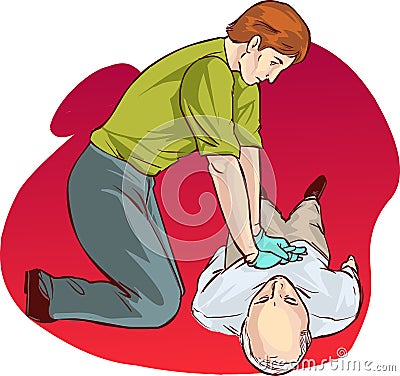 Cardiopulmonary resuscitation Vector Illustration