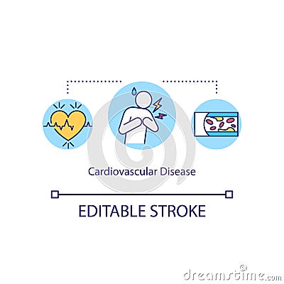 Cardiovascular disease concept icon Vector Illustration