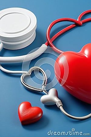 cardiovascular stethoscope health care medicals vertical background Stock Photo