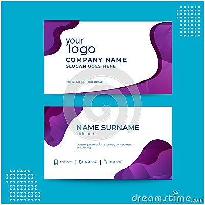 Clean and simple purple business card namecard design Vector Illustration