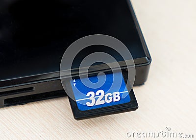 Cardreader with memory card Stock Photo
