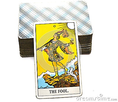The Fool Tarot Card Begginins Rebirth Faith Stock Photo