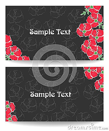 Cards and flowers Vector Illustration