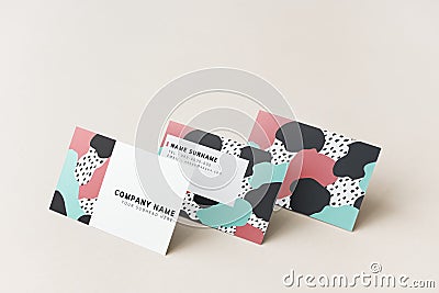 Colorful business cards mockup design Stock Photo