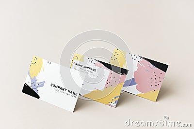 Colorful business cards mockup design Stock Photo