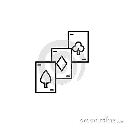 Cards, poker, casino, retro. On white background Stock Photo