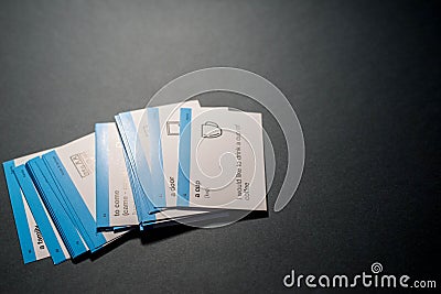 Cards for learning English Stock Photo