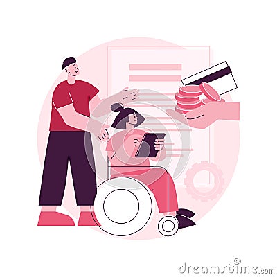 Care allowance abstract concept vector illustration. Vector Illustration