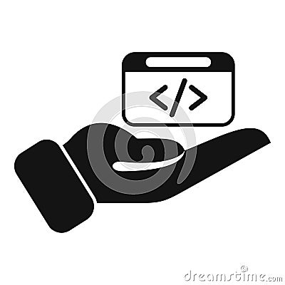 Care api code icon simple vector. Gear hosting server Vector Illustration