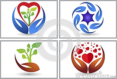 Care collection logos Vector Illustration