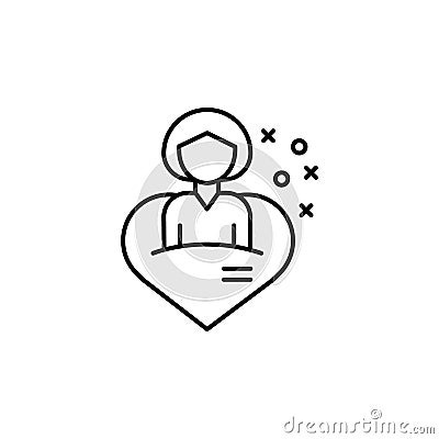 Care heart girl friend icon. Element of friendship icon Stock Photo