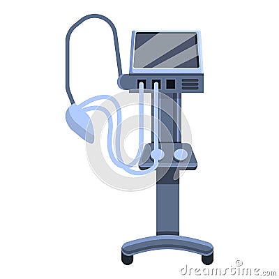Care ventilator medical machine icon, cartoon style Vector Illustration