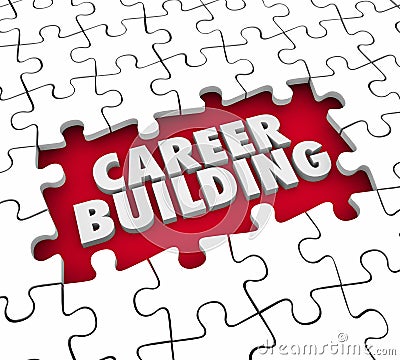 Career Building Puzzle Pieces Start New Job Position Experience Stock Photo