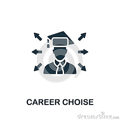 Career Choise icon. Monochrome simple Human Productivity icon for templates, web design and infographics Vector Illustration