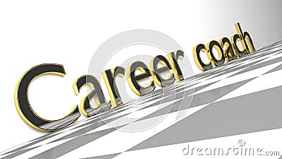 Career coach sign in gold and glossy letters Stock Photo