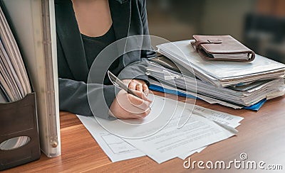 Career concept. Business woman is working in office Stock Photo