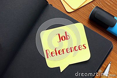 Career concept about Job References with phrase on the page Stock Photo