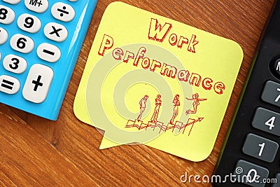 Career concept meaning Work Performance with inscription on the sheet Stock Photo