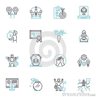 Career Counseling linear icons set. Guidance, Path, Development, Planning, Success, Skills, Goals line vector and Vector Illustration
