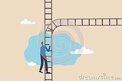 Career crossroad to make decision, business choice or alternative, choose career path to succeed in work, multiple opportunity Vector Illustration