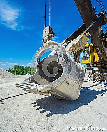 Career excavator for mining of limestone Stock Photo