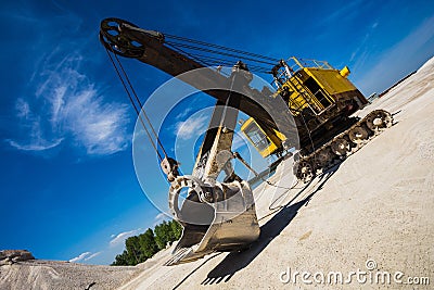 Career excavator for mining of limestone Stock Photo