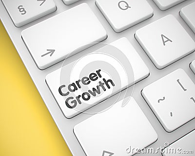 Career Growth - Text on White Keyboard Keypad. 3D. Stock Photo
