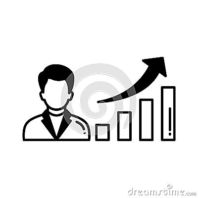 Career growth Vector Icon which can easily modify or edit Vector Illustration